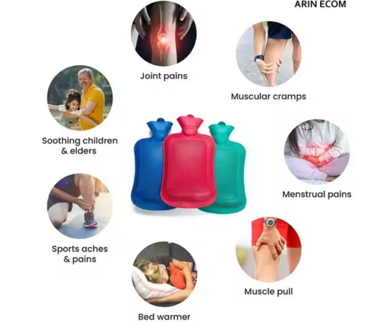 Rubber Hot Water Bag (2L, Random Color)