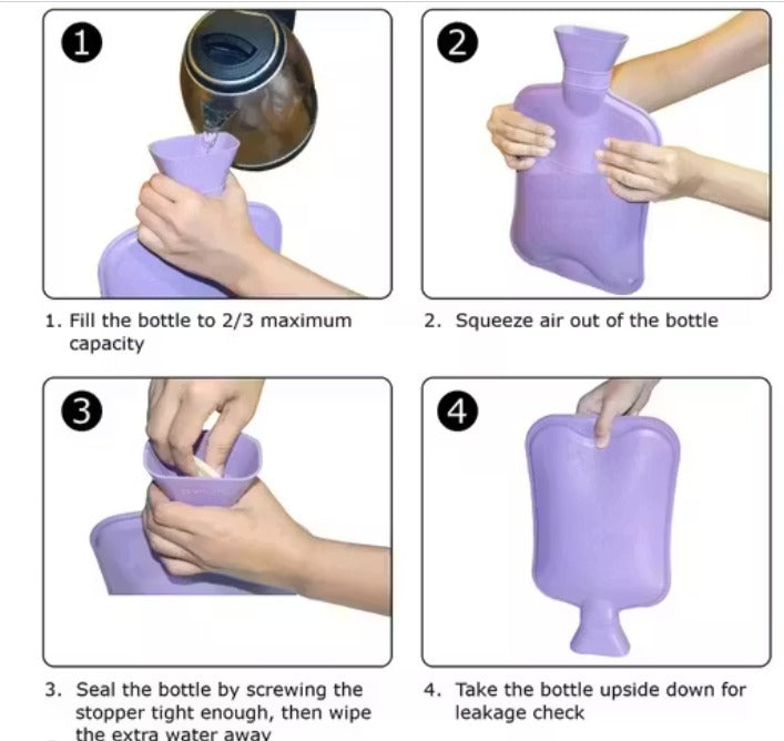 Rubber Hot Water Bag (2L, Random Color)